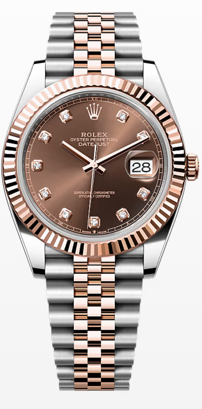 Rolex Datejust 41 Uhr - Choco Diamond Dial Jubilee - Full-Set
