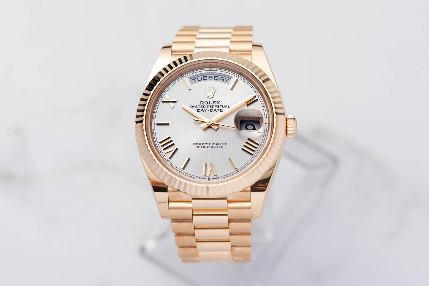 Rolex Day-Date 40 Uhr - 228238 - Silber römisch - Full-Set