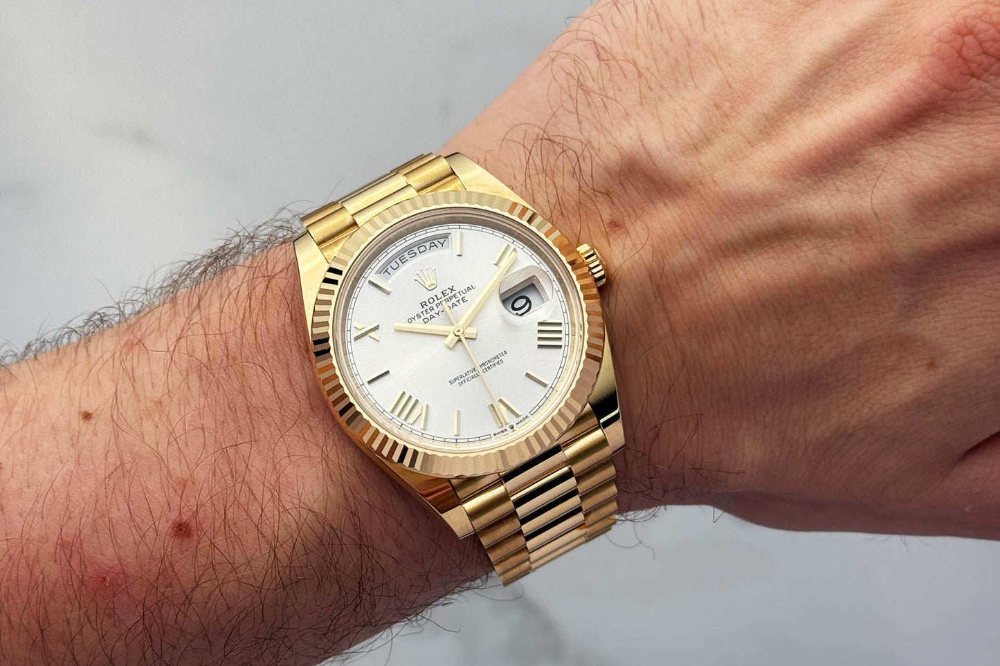 Rolex Day-Date 40 Uhr - 228238 - Silber römisch - Full-Set