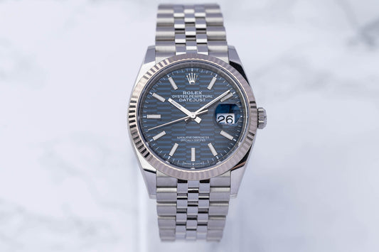 Rolex Datejust 36 Motif Dial BLUE - Full-Set 2021