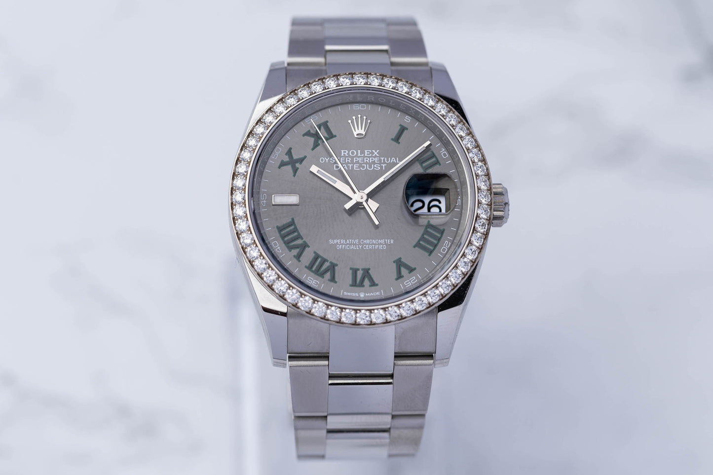 Rolex Datejust 36 Wimbledon Factory Diamonds - Full-Set 2021