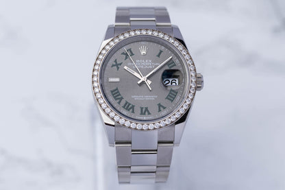 Rolex Datejust 36 Wimbledon Factory Diamonds - Full-Set 2021